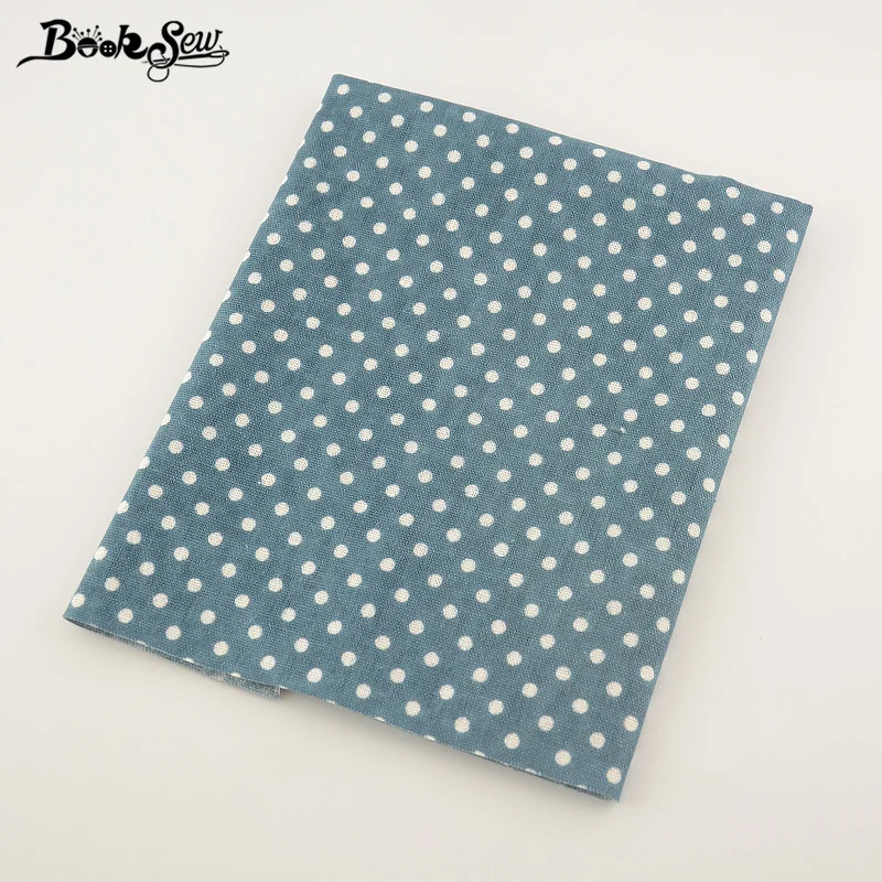 

Booksew Blue Color Cotton Linen Fabric Dots Design Home Textile Sewing Material Tissu For Bag Table Cloth Curtain Decoration CM