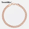 Trendsmax-Pulseras de eslabones venecianos de oro rosa para mujer y niña, joyería de fiesta de 18cm, 20cm, 5mm, KGB428, 585 ► Foto 1/6