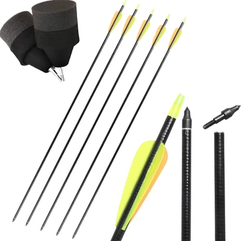 

12pcs changeable arrow tips fiberglass arrow with 12pcs EVA foam round soft points for archery shooting tag game