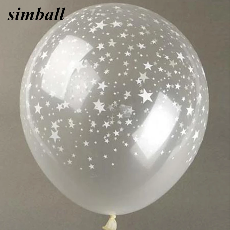 10Pcs/lot 12inch Clear Stars Romatic Thick Latex Balloons Wedding Party Decor 