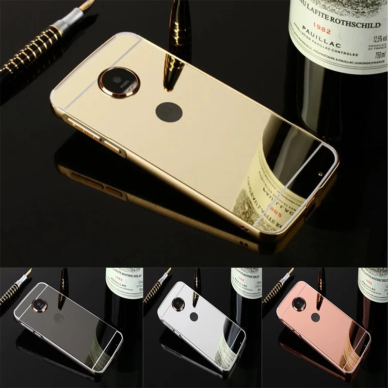 

Luxury Rose Gold Mirror Cases For Motorola Moto G5 Plus Alumimum Metal Frame shell Back Cover for MOTO G5 Plus