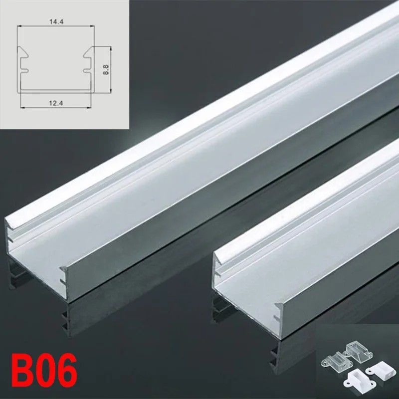 

B06 5 Sets 50cm U Shape LED Strip Lights Aluminum Channel Profile With End Caps No Cover for LED Bar Lights