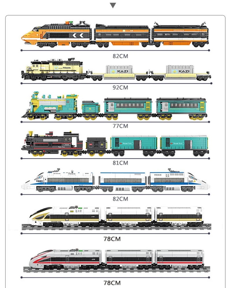 KAZI 98223 98224 питание от электросети поезд с трек поезд дети составное здание блоки детские игрушки