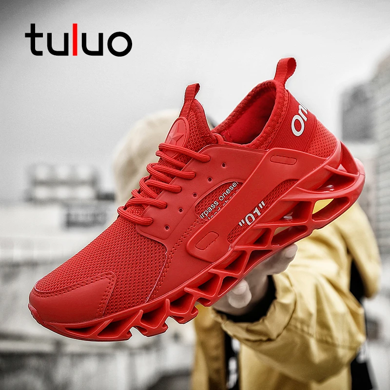 

TULUO Fashion Running Shoes For Men Summer Outdoor Athletic Training Breathable Leightweight Comfortable Male Sneakers Sports