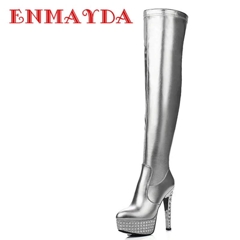 rhinestone high heel boots
