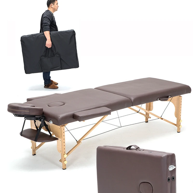 Профессиональный Переносной спа массажные столы регулируемые с сумкой для переноски мебель для салона деревянная складная кровать косметический массажный стол