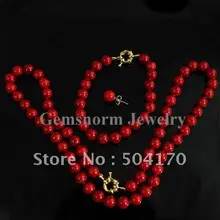 Ослепительная Коралловые украшения комплект 8-9 мм красный коралл Бусины комплект ювелирных изделий Африканский коралловый вечерние Бусины комплект ювелирных изделий празднование ювелирные изделия CNR060