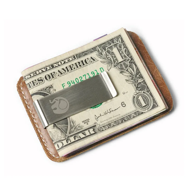 

Front Pocket Money Clip Wallet Genuine Leather Small Credit Card Purse Men RFID Blocking Slim Bank Card Case Holder 4 colors