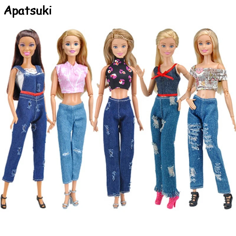 Theseus Harmonie ongeduldig 1set Fashion Outfits For Barbie Doll Clothes Set Short Top & Jeans Pants  Trousers For Barbie Dollhouse 1/6 Doll Accessories - Dolls Accessories -  AliExpress