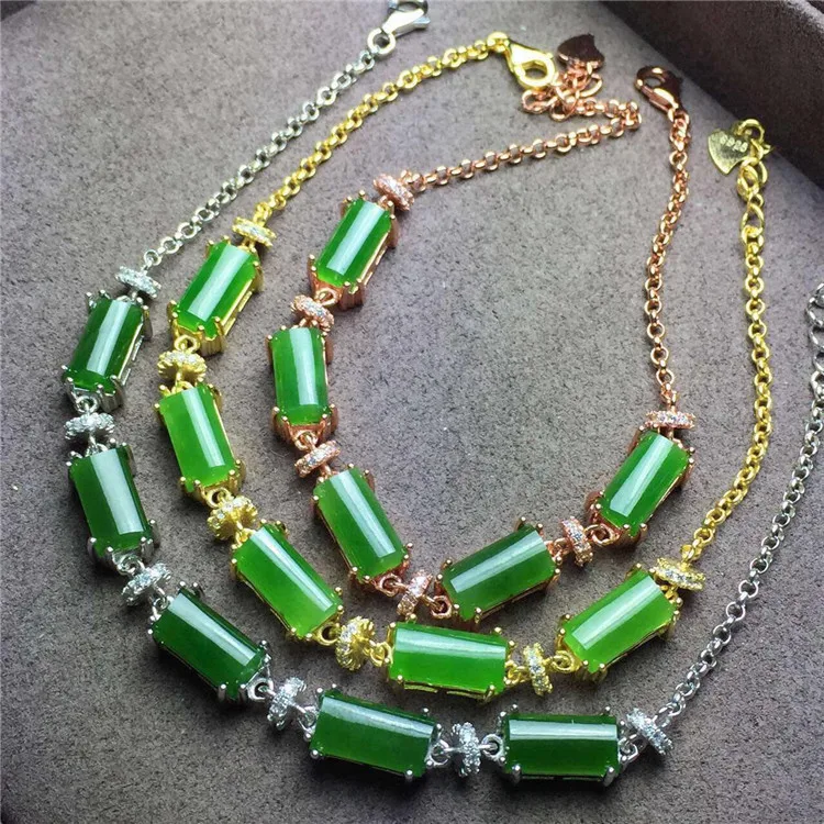 

s925 sterling silver hetian natudral stone bracelet luxurious full drill high natural sterling silver women's fashion jewelry