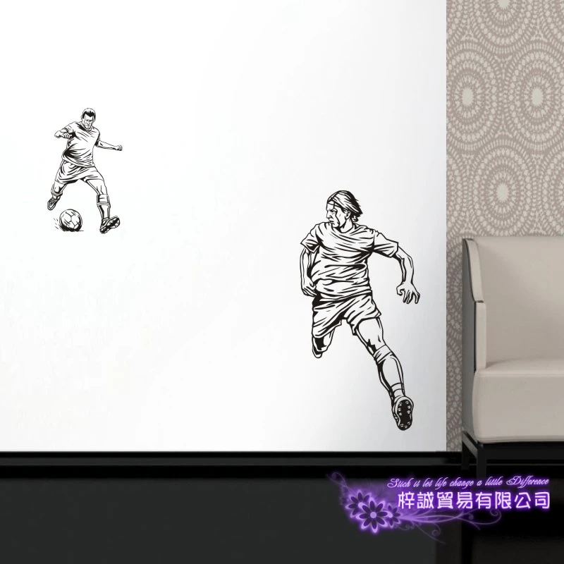 DCTAL Football Player Sticker Football Game Soccer Decal Helmets Kids Room Posters Vinyl Wall Decals F4