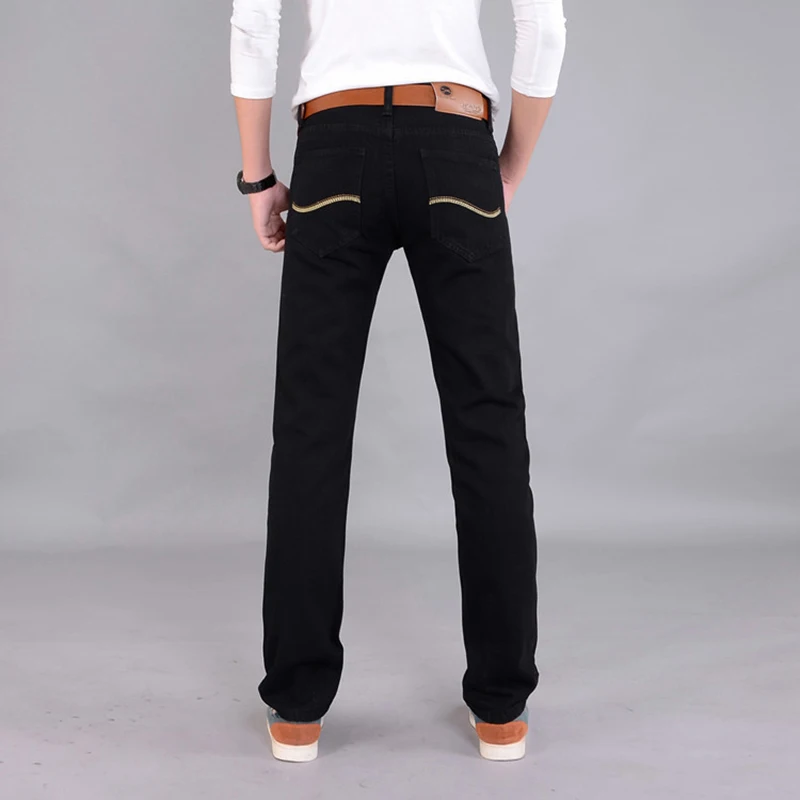 Классическое, ретро, винтажное, брюки-карандаш для мужчин, джинсовые прямые, мужские, облегающие, большие размеры 38, мужские брюки, четыре сезона, темно-синий