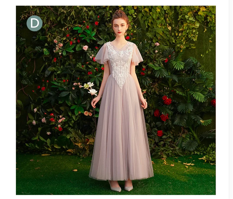 Robe De Soriee новые тюлевые Платья для подружек невесты Mismatched с аппликацией, отделкой бисером A-Line Длинные свадебные вечерние платья Формальное вечернее платье