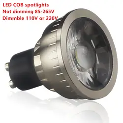 1 шт сверхъяркий Регулируемый GU10 COB 9 W 12 W 15 W светодиодный лампа AC110V 220 прожектор теплый белый/холодный белый светодиодный светильник