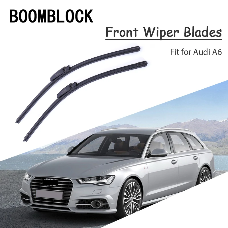 

2x Auto Car Original Windshield Soft Rubber Wiper Blade Refit For Audi A6 C5 C6 C7 A6 2017 2016 2015-1997 Modify Accessories
