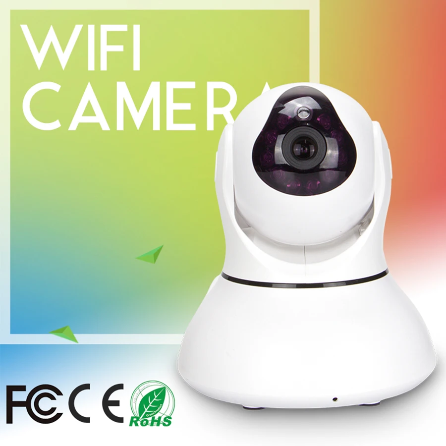 

Indoor Pan/Tilt Night Vision Network Wi Fi Camera Onvif 2.0 P2P Motion Detection IP Camera 1MP Video H.264 720P Hd 32G Sd Card