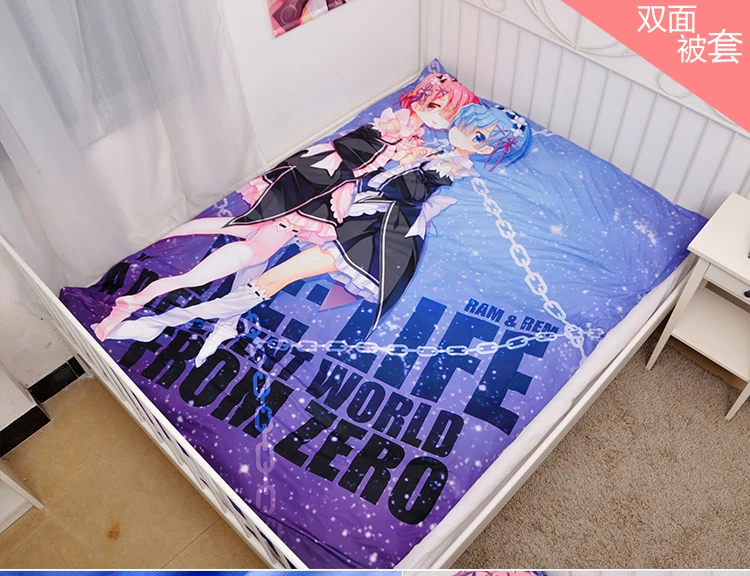 Аниме мультфильм Re: Zero kara Hajimeru Isekai Seikatsu молочный Шелковый наматрасник простыня