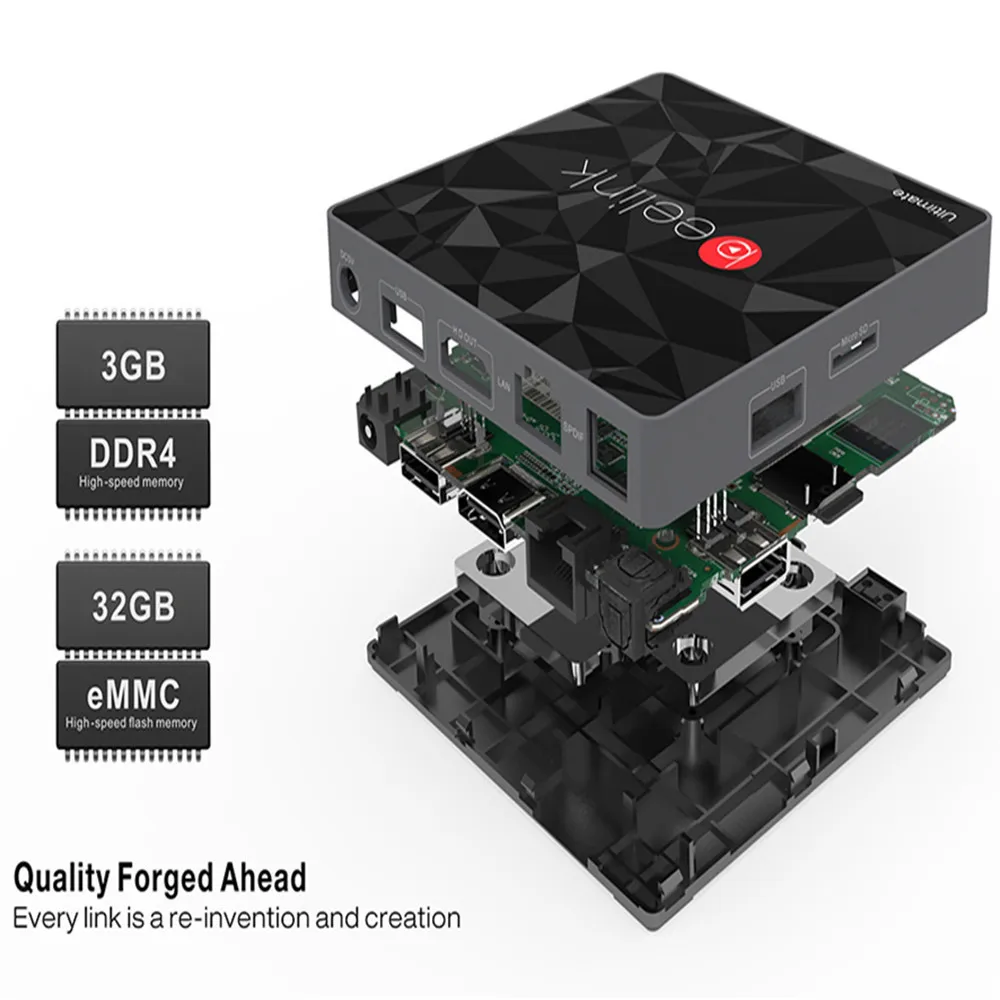 A TV Box Amlogic S912 Octa Core CPU Android 7.1 Media Player UK Beelink GT1