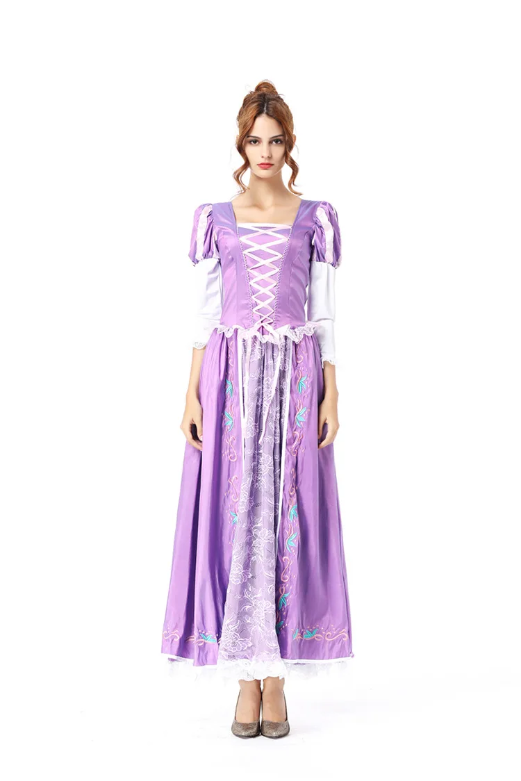 Взрослый женский роскошный костюм принцессы Рапунцель, сказочное платье на Хэллоуин, Принцесса Рапунцель, маскарадный костюм