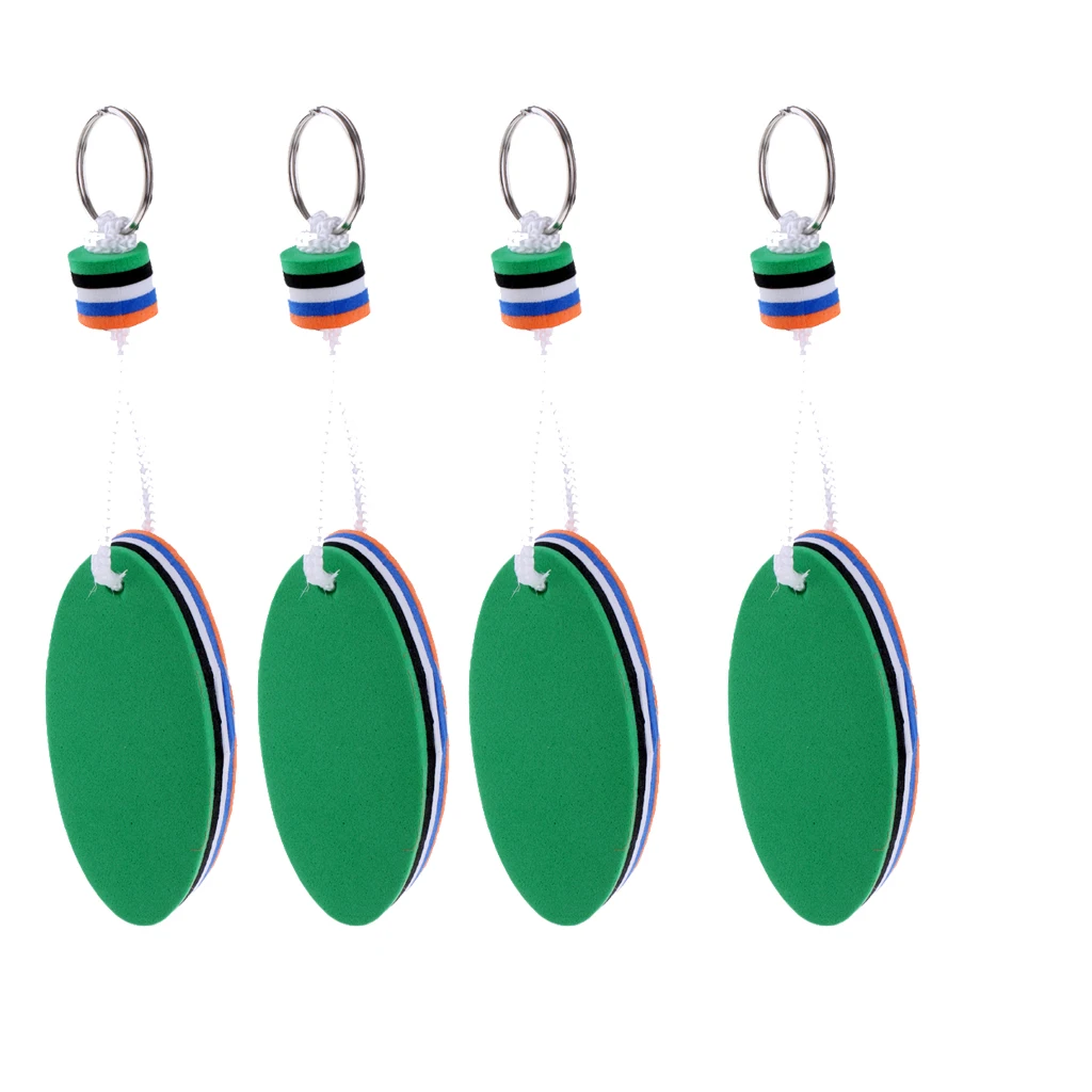 4Pcs Surfboard Shaped Floating Keyring Water Buoyant Key Ring Chain Marine Sailing Boat Float Key Ring Novelty Keychain