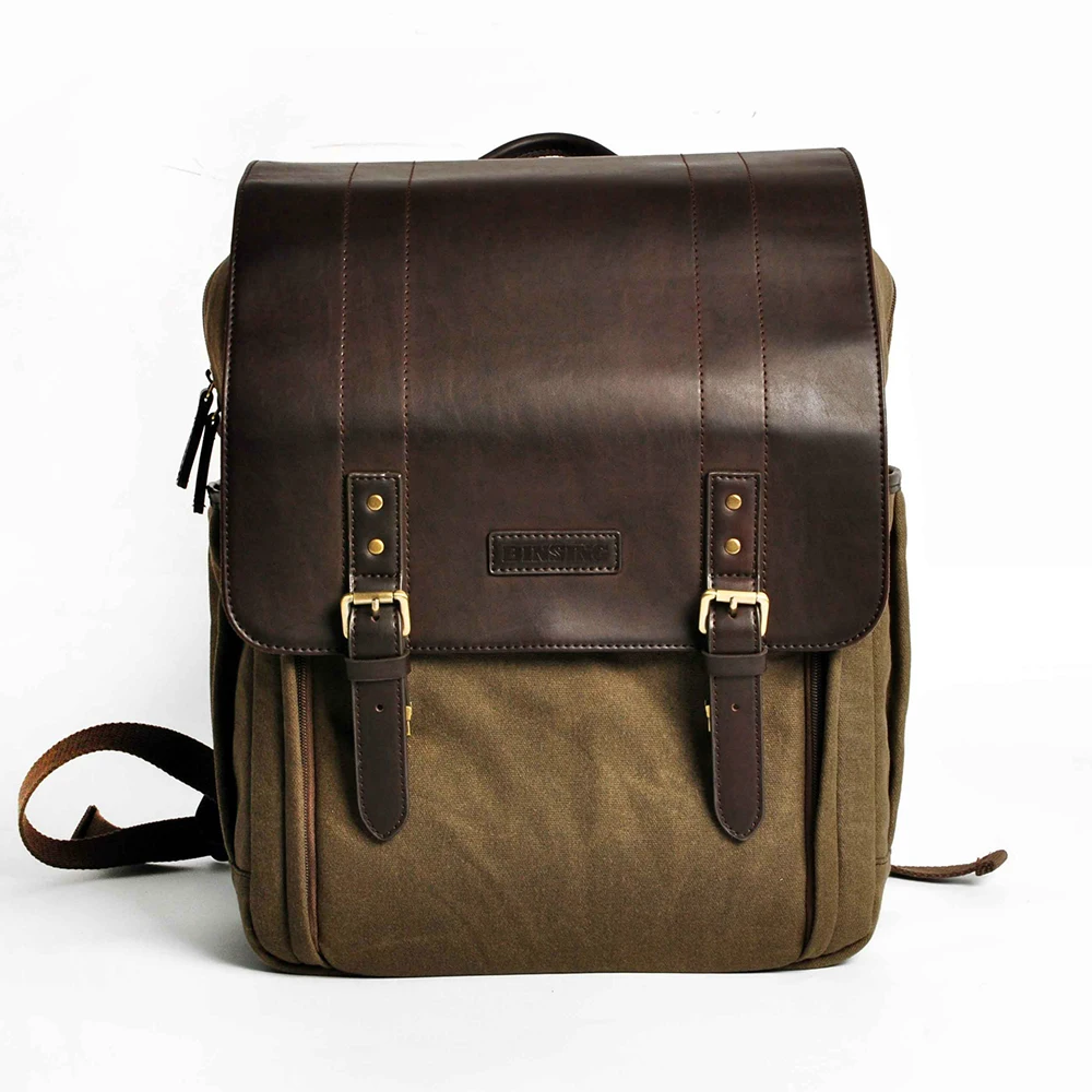 

Retro Canvas Camera Backpack Shockproof Photograpy Photo Bags High-quality Waterproof Double Row Backpacks for Canon Nikon Sony