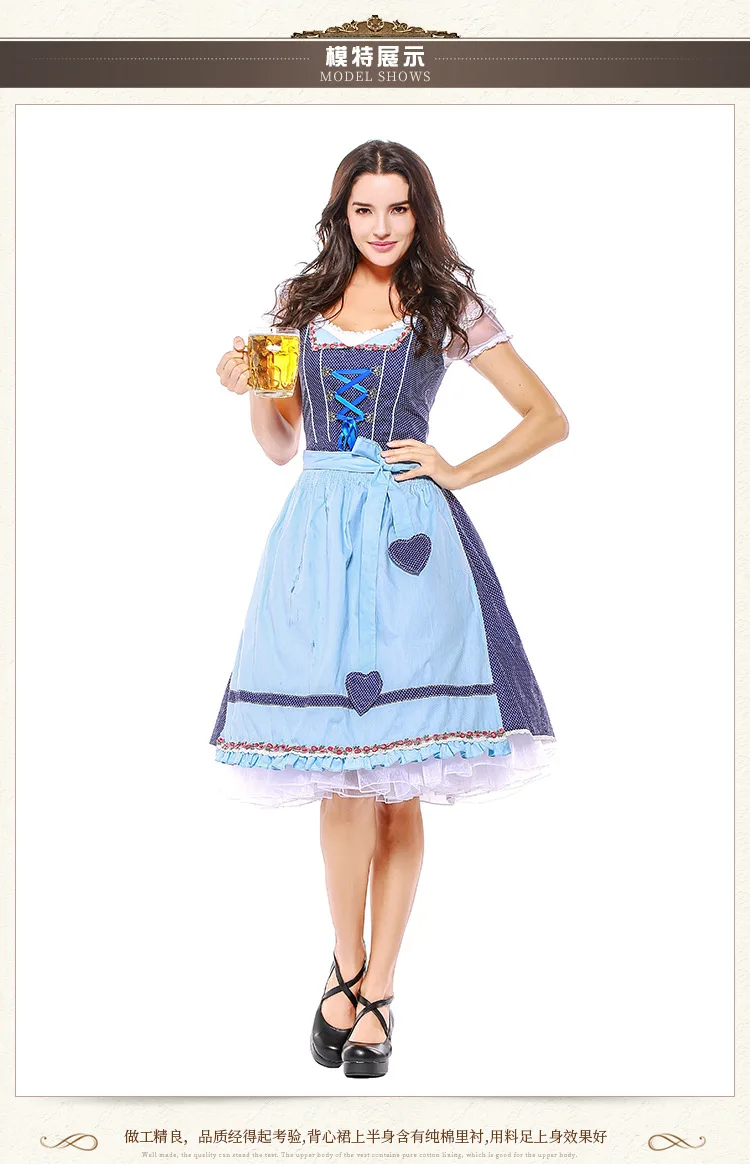 Women Oktoberfest Costume Octoberfest Bavarian Dirndl Maid Peasant Skirt Dress Party Female Oktoberfest Dress