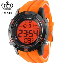 Mode Casual Montres Hommes Orange LED Numérique Montres de Sport Alliage Horloge Mâle Automatique Date Montre Armée Hommes de Montre-Bracelet WS1145