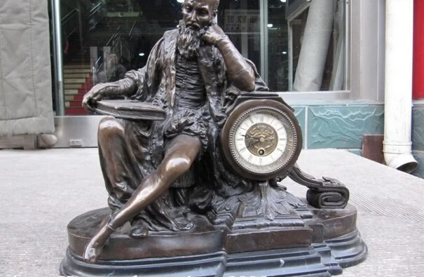 150401 S0771 SALMSON FRENCH VICTORIAN MANTEL CLOCK BRONZE SCULPTURE