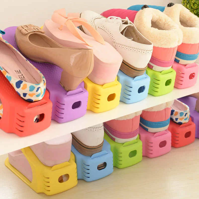 

2018 New Shoe Organizer Modern Double Cleaning Storage Shoes Rack Living Room Convenient Shoebox Shoe Organizer Stand Shelf