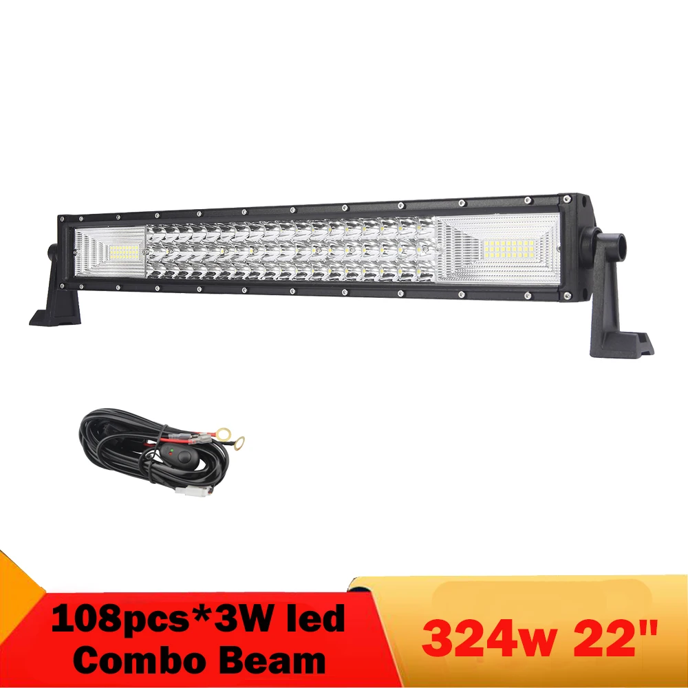 

22'' Tri-Row LED Light Bar Combo Beam Offroad Work Light 4WD 4x4 LED Bar Truck Pickup Van Camper SUV Boat Trailer ATV 12v 24v