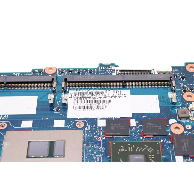 Nokotion 918335-001 918335-601 For HP EliteBook 840 G3 15U-G3 6050A2892401-MB-A01 Laptop Motherboard with I7-6500 processor