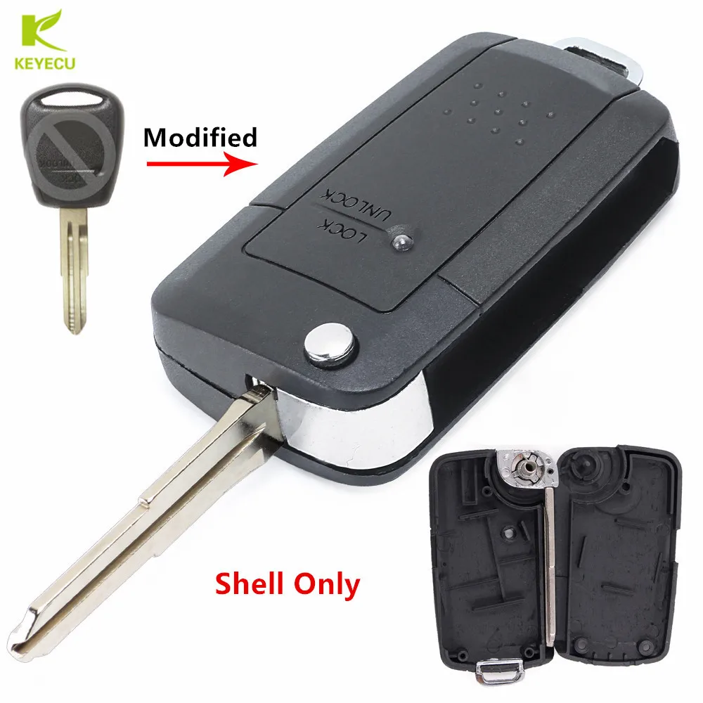 

KEYECU Replacement Modified Folding Remote Key Shell Case Fob Side 1 Button for Hyundai Getz Accent for Kia Rio Picanto Carens