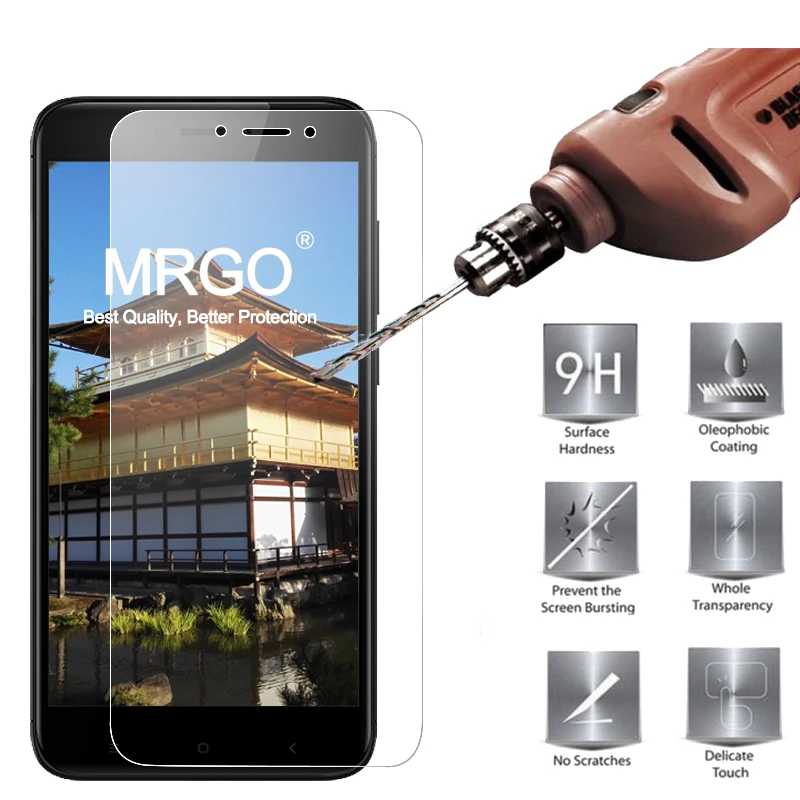 

MRGO Tempered Glass for Xiaomi Redmi 4x Screen Protector Film 9H 2.5D On The Phone Protective Glass for Xiaomi Redmi 4X Glass