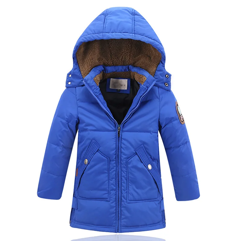 2017 Winter Thick Warm Children Boys Down Jacket Long Section Kids Tops