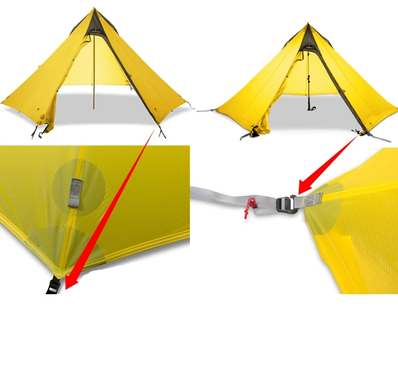 3F UL передач палатка 2-3 человек 15D силиконовые бесштоковый Сверхлегкий Пирамида большая палатка для кемпинга водонепроницаемый четыре сезона