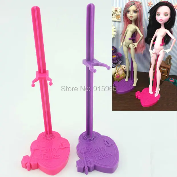wholesale 10pcs/lot pink purple blue new Stand for Monster High dolls stand Display Holder For Ever After High doll accessories 1