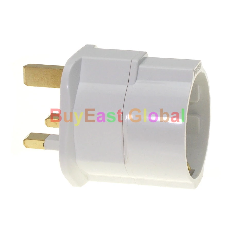 

(2 PCS) Schuko/German/French/South Korea to UK Power Plug Adapter BS1363 13A Fused Max 250V Black