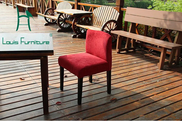 Простые Модные твердой древесины съемная ткань искусство Современный стиль сада стул - Цвет: Красный