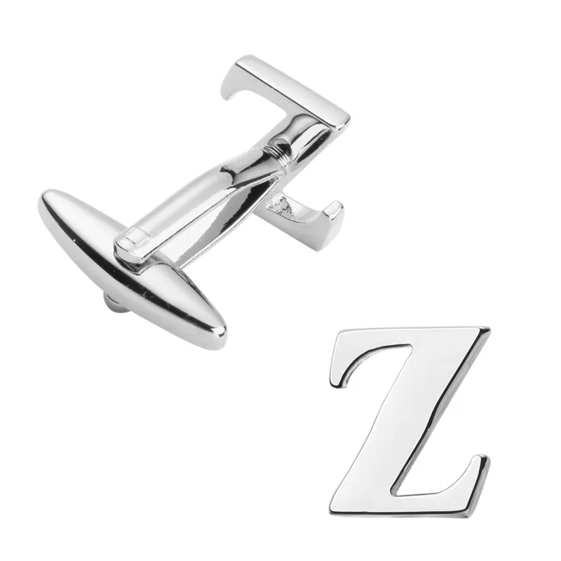 

Free delivery, high quality copper material cuff links, brand new fashionable silver Z letter cuff links, men's wedding gifts.
