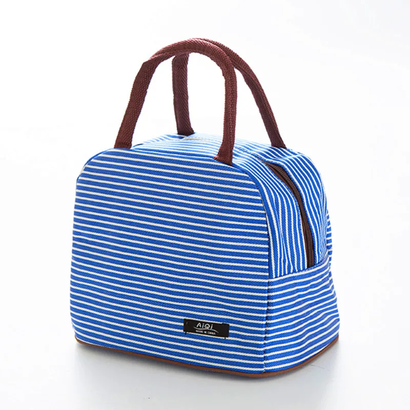 Thicker Aluminum Foil Stripe lunch bag Tote Women's Thermal Insulated