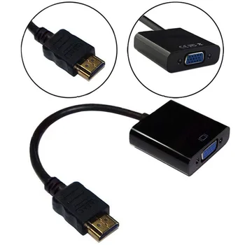 

HDMI To VGA Cable Adapter Converter Male To Female Built-in Chipset with Retail Bag Computer Cables Wholesale 100pcs/lot DHL