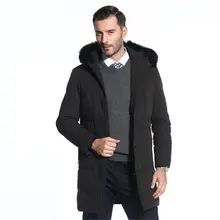 Зимняя новая брендовая мужская парка с воротником енота, мужская длинная стеганая модная теплая куртка с капюшоном, больше размеров, M-4XL 5XL 6XL