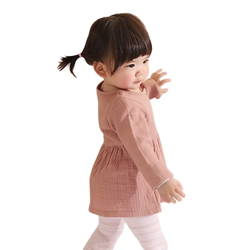 Одежда для маленьких девочек; весенне-осенние топы для девочек; рубашки с длинными рукавами для маленьких девочек; однотонная детская одежда для девочек