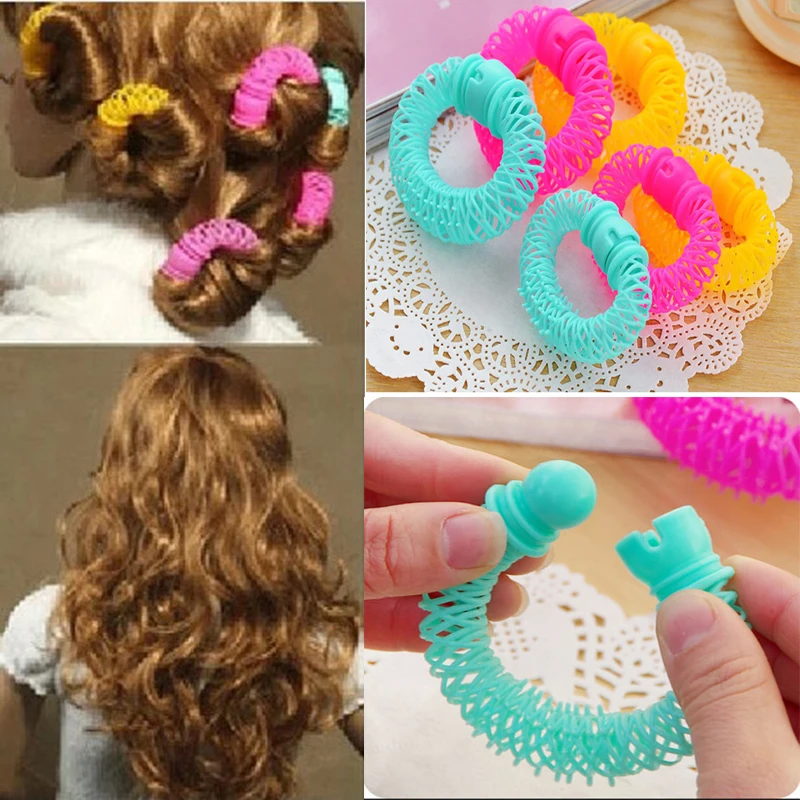 8Pcs Plastic Magic Hair Curlers Rollers Circle Hairstyle Hair