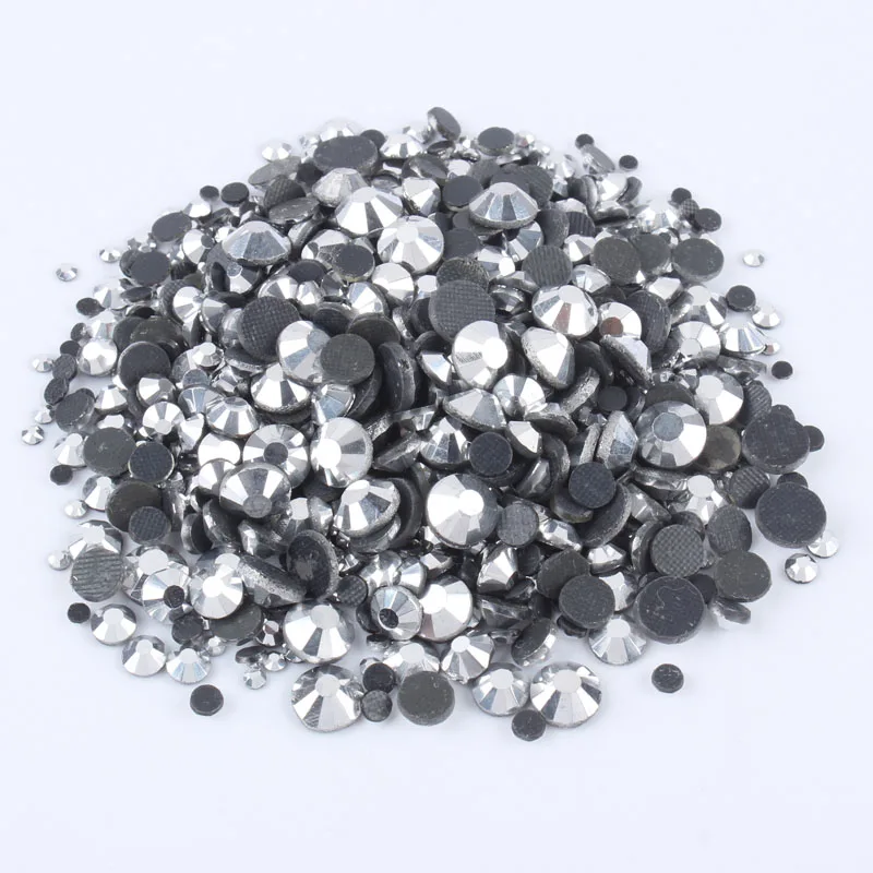 SS6-SS30 Glass Strass Crystal Hot Fix Rhinestones Iron On Stones Flatback Clear Hotfix Rhinestones For Wedding Dress 