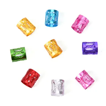 

10pcs/lot Hot Sale Adjustable Gold 8mm Dreadlock Beads Hair Braid Rings Cuff Clips Tube Access Ring