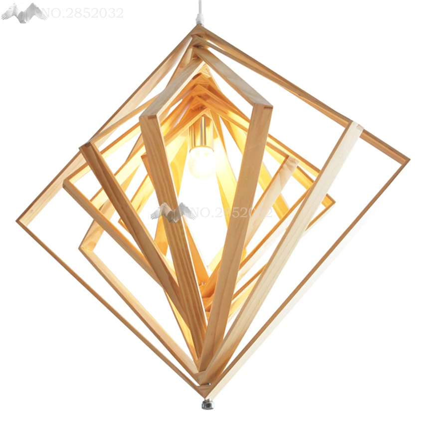 

JW_American Country Style Creative Personality Wooden Pendant Lamp Hanging Light Fixture Bar Restaurant Living Dining Room Cafe