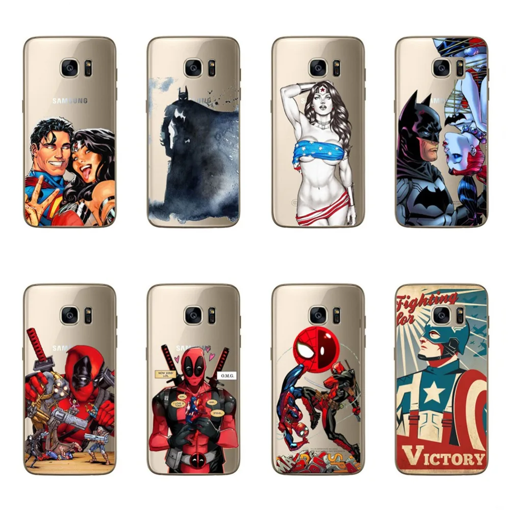 

Phone Cases For Samsung Galaxy J710 J7 2016 Lover Superman Batman Deadpool Victory Hero Design Case Covers For J710 Fundas Coque