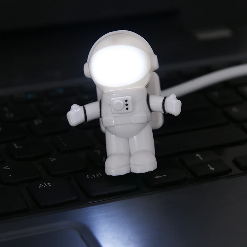 Astronaut Spaceman USB Mini LED Adjustable White Night Light for PC Computer Reading