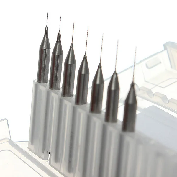 Newest 7 Sizes 0.2mm to 0.5mm High Quality Drill Bits for 3D Printer Nozzle Cleaning Kit Reprap with protective plastics case